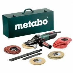 METABO Flat-Head Angle Grinder Quick Inox Set WEVF 10-125 613080500