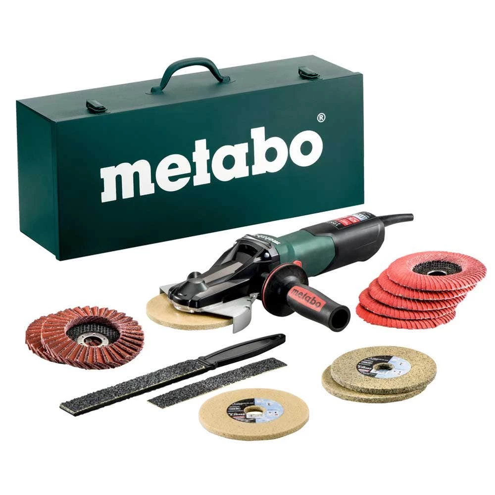 METABO Flat-Head Angle Grinder Quick Inox Set WEVF 10-125 613080500