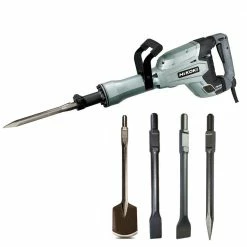 HiKOKI 30mm 1400W Hex Demolition Hammer With Detroit 4pc Bits TTKIT705